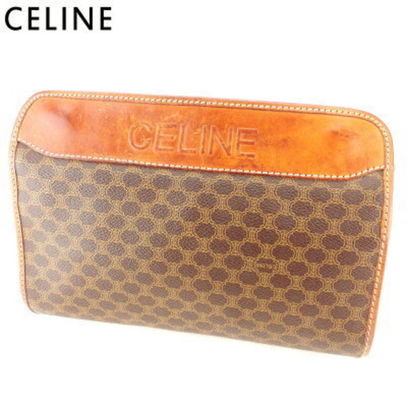 Celine clutch bag Shoulder Bag macadam brown beige leather - Picture 1 of 6